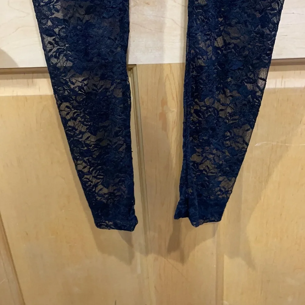 Bozzolo black lace leggings elastic waist New sz S - Picture 3 of 7